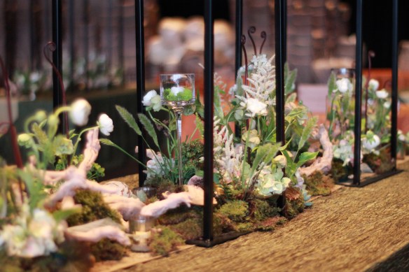 table scapes filled in with plant material