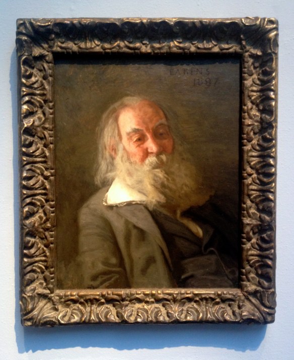 The painting I'm interpreting florally is a portrait of the poet Walt Whitman!